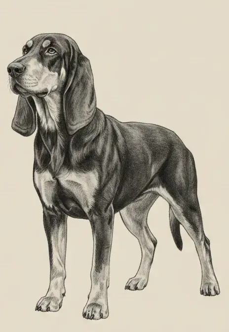 Coonhound Negro y Fuego